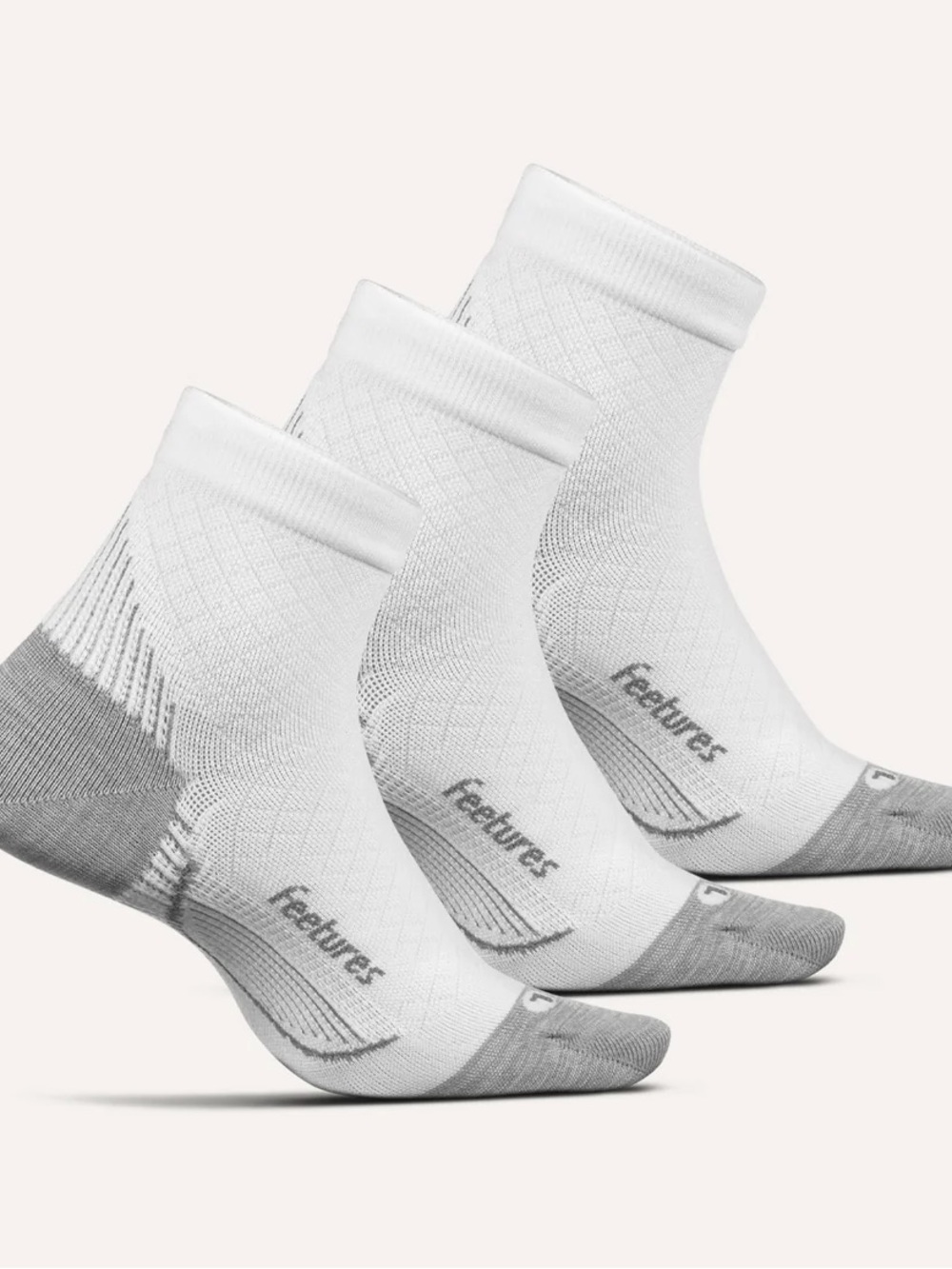 Feetures PLANTAR FASCIITIS RELIEF Sock Ultra Light Quarter 3 Pack